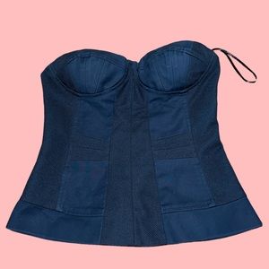 Baby blue denim bustier top